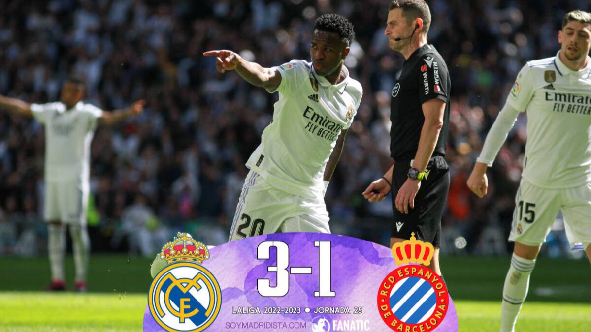 Real Madrid 3-1 Espanyol: Vinicius se encargó de enjaular al perico