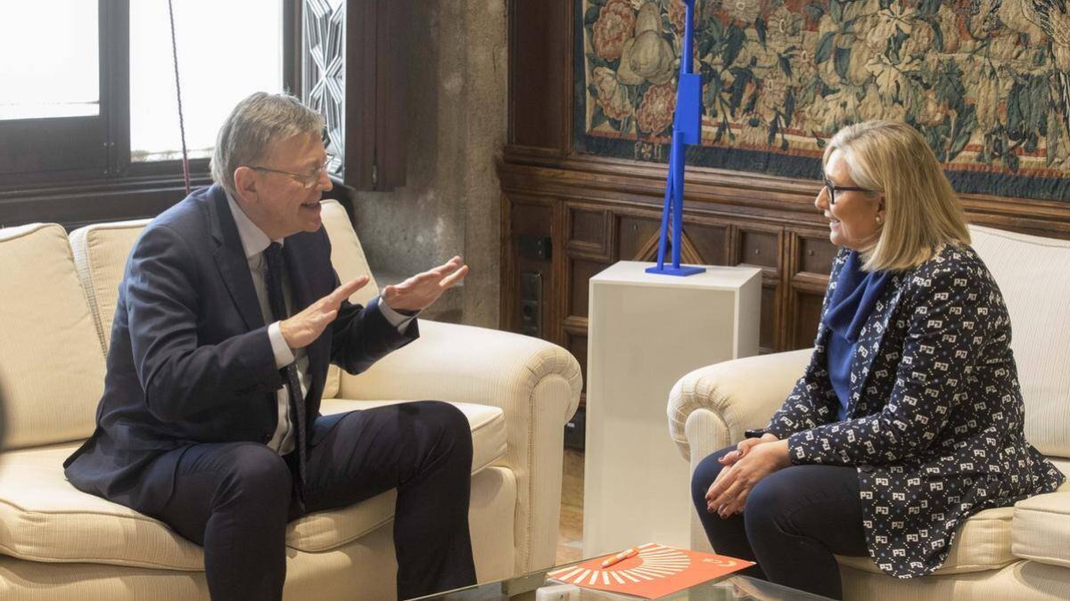 Ximo Puig con la nueva líder de Cs, Mamen Peris