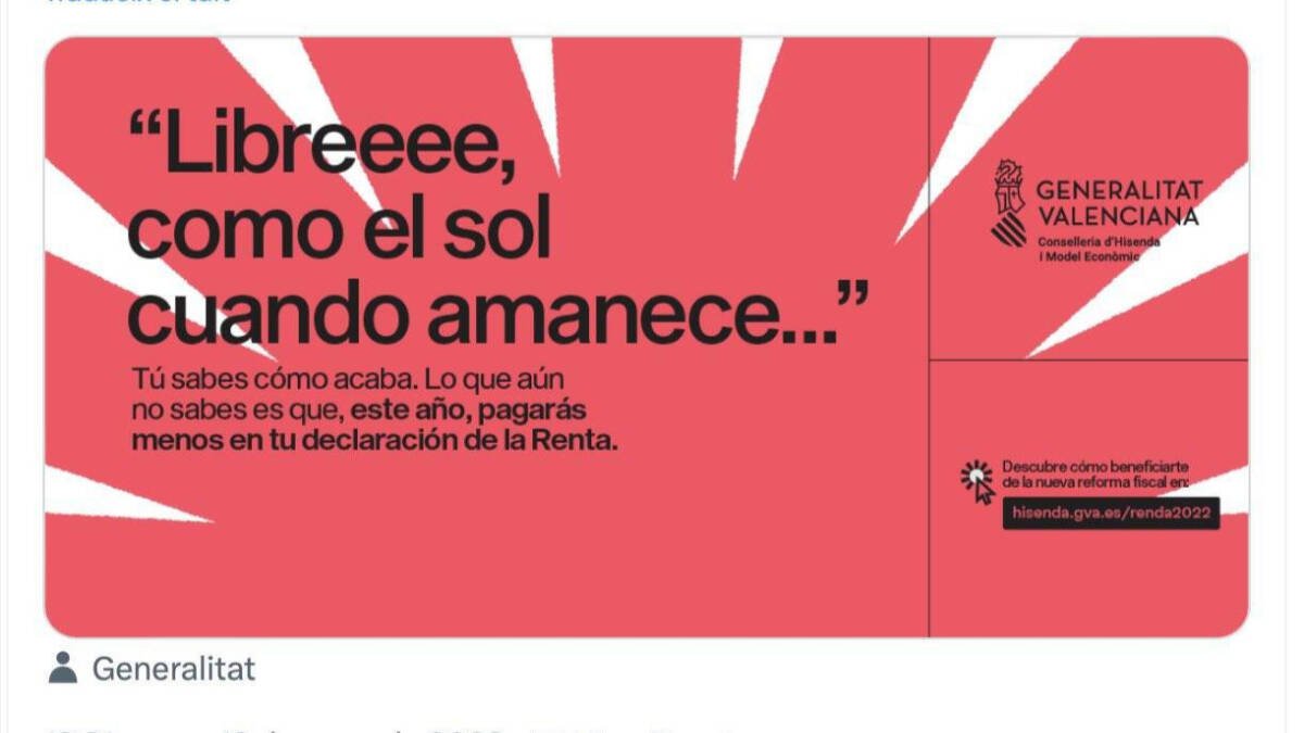 Campaña de la Generalitat para vender la reforma fiscal de Puig