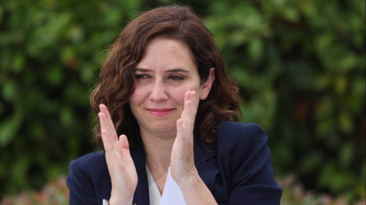 Isabel Díaz Ayuso, ayer, en un acto con simpatizantes en Aranjuez.