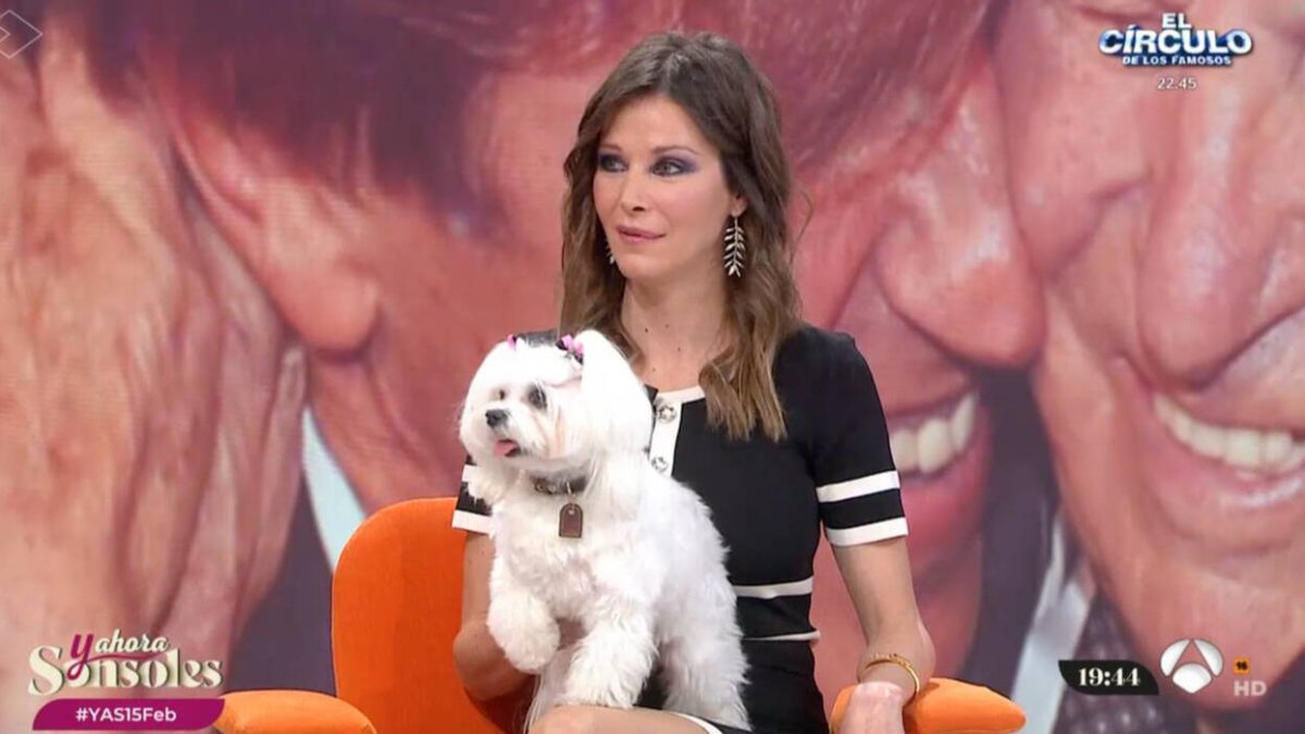 Esther Doña en el plató de 