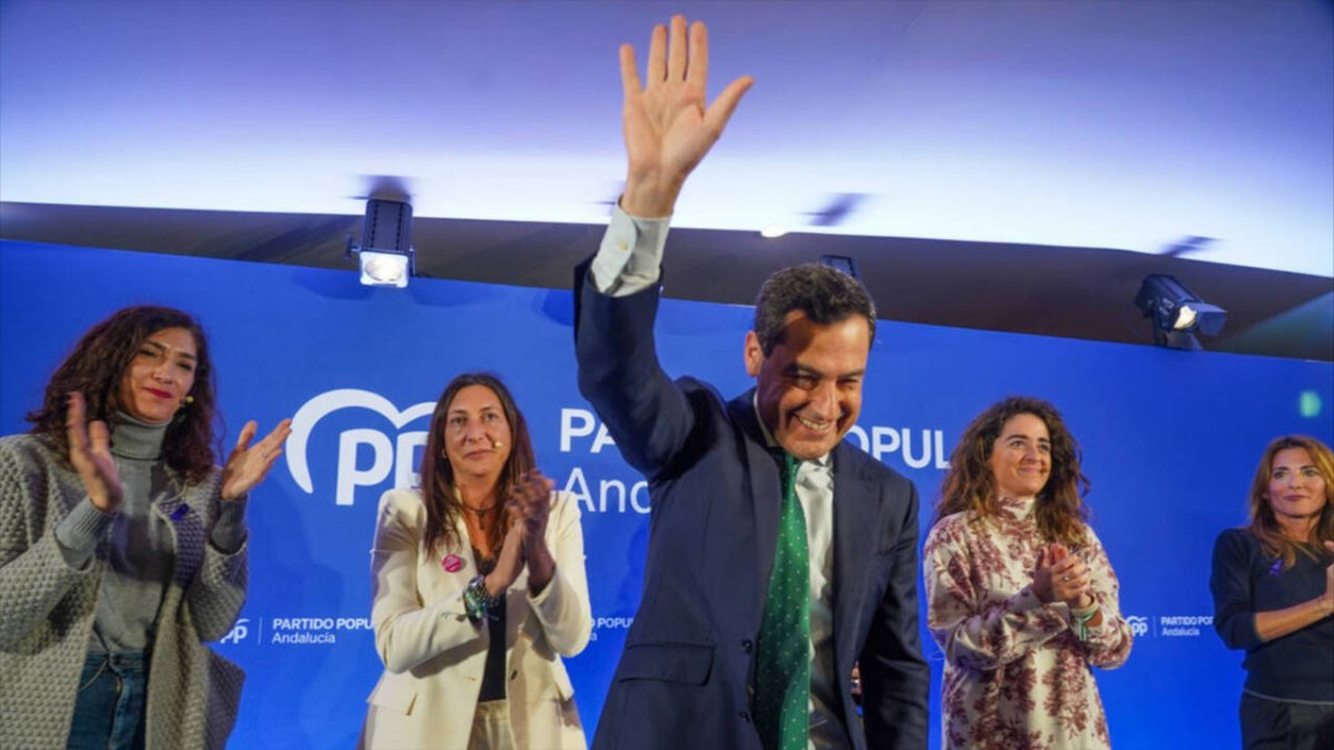 El presidente de la Junta de Andalucía y del PP-A, Juanma Moreno.