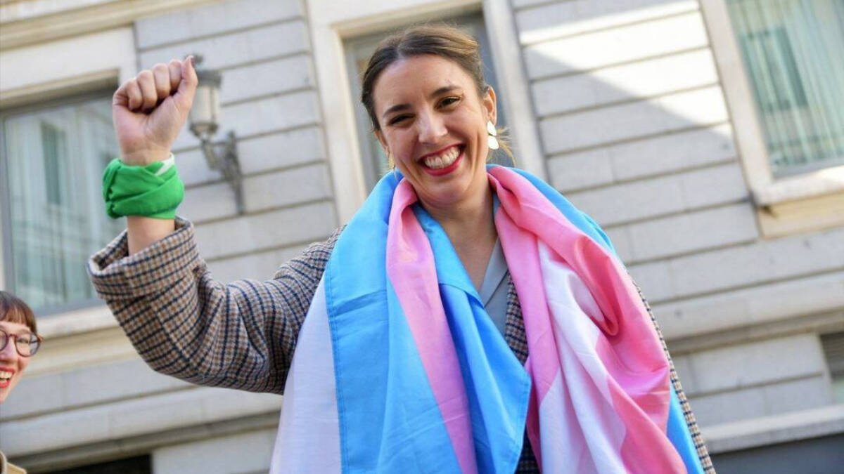 Irene Montero en el Congreso tras aprobarse la ley trans