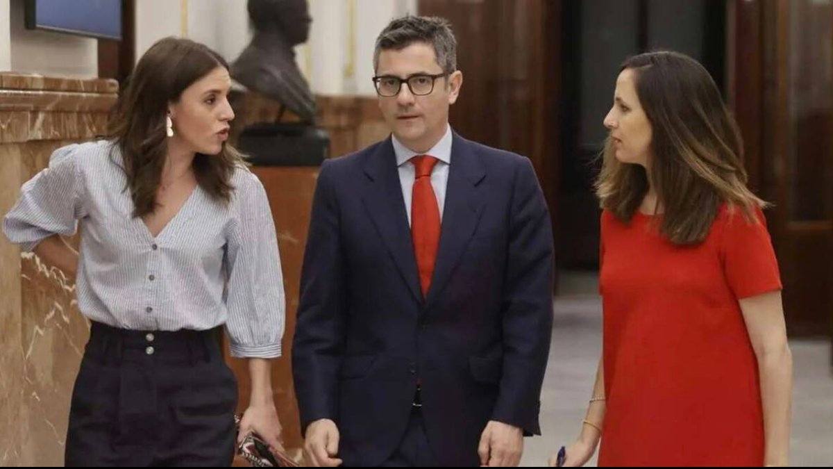 Los ministros Irene Montero, Bolaños y Ione Belarra