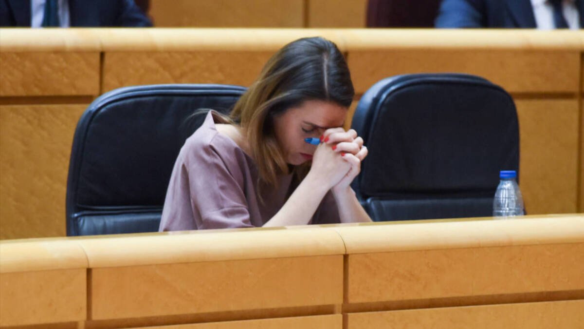 La ministra de Igualdad, Irene Montero, durante una sesión de control al Gobierno en el Senado.