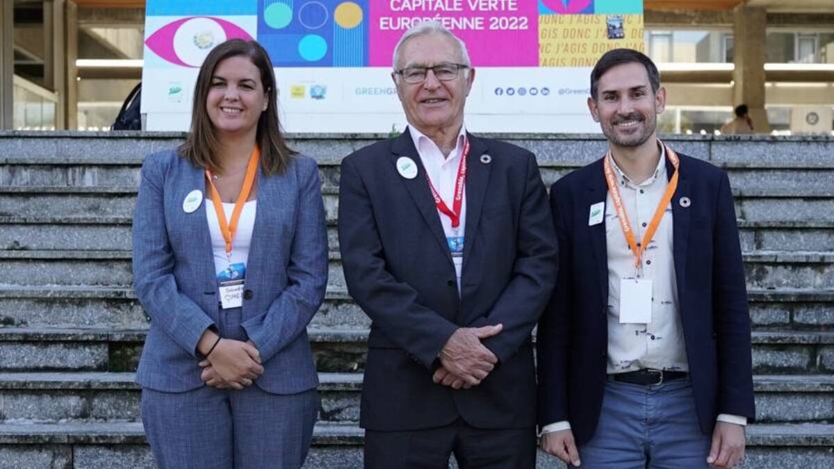 La vicealcaldesa de València, Sandra Gómez; el alcalde de la ciudad, Joan Ribó; y el vicealcalde, Sergi Campillo.