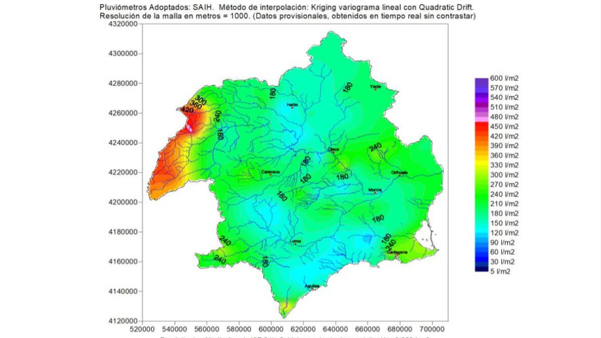 Les pluges de maig augmenten 18 hm³ els embassaments de la conca del Segura