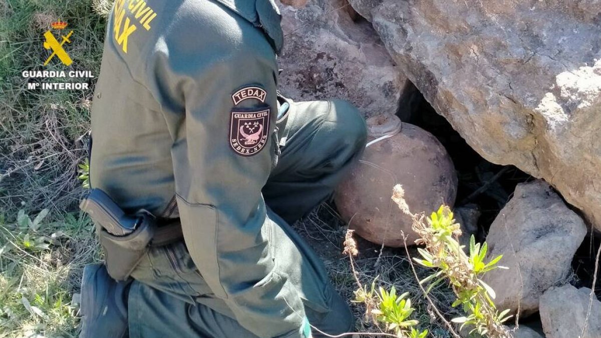 Imagen de la bomba localizada en Peñíscola - GC