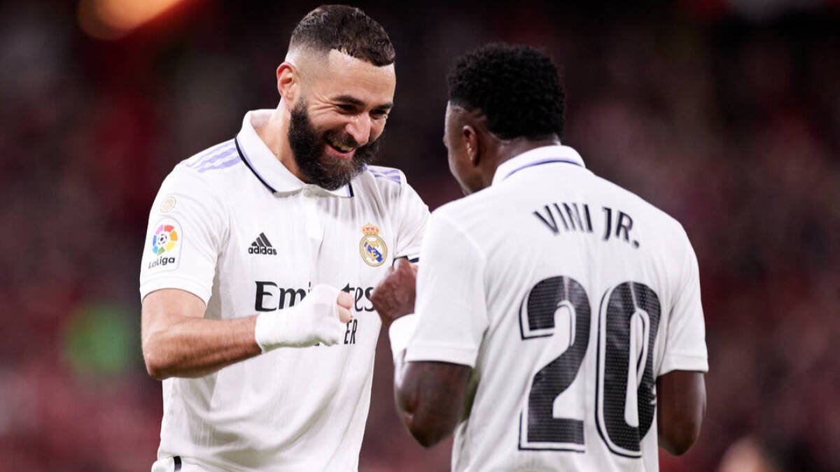 Benzema y Vinicius con el Real Madrid.