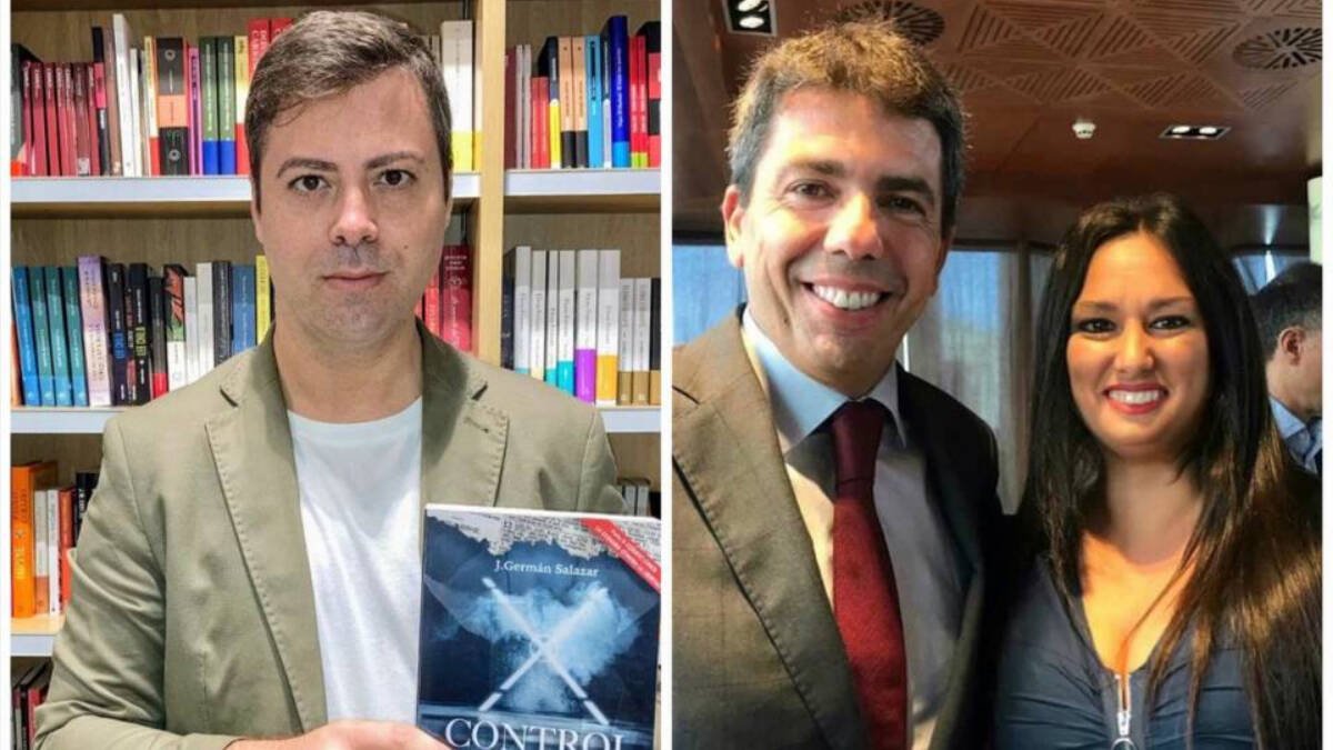 Germán Salazar, candidato en Oliva, y Maribel Sáez con Mazón, candidata en Sagunto