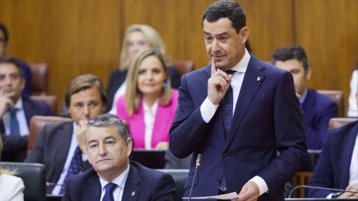El presidente de la Junta de Andalucía y del PP-A, Juanma Moreno.