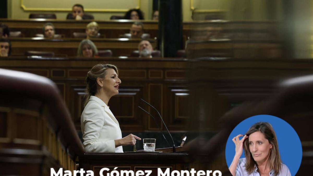 Yolanda Díaz, durante la moción de censura.