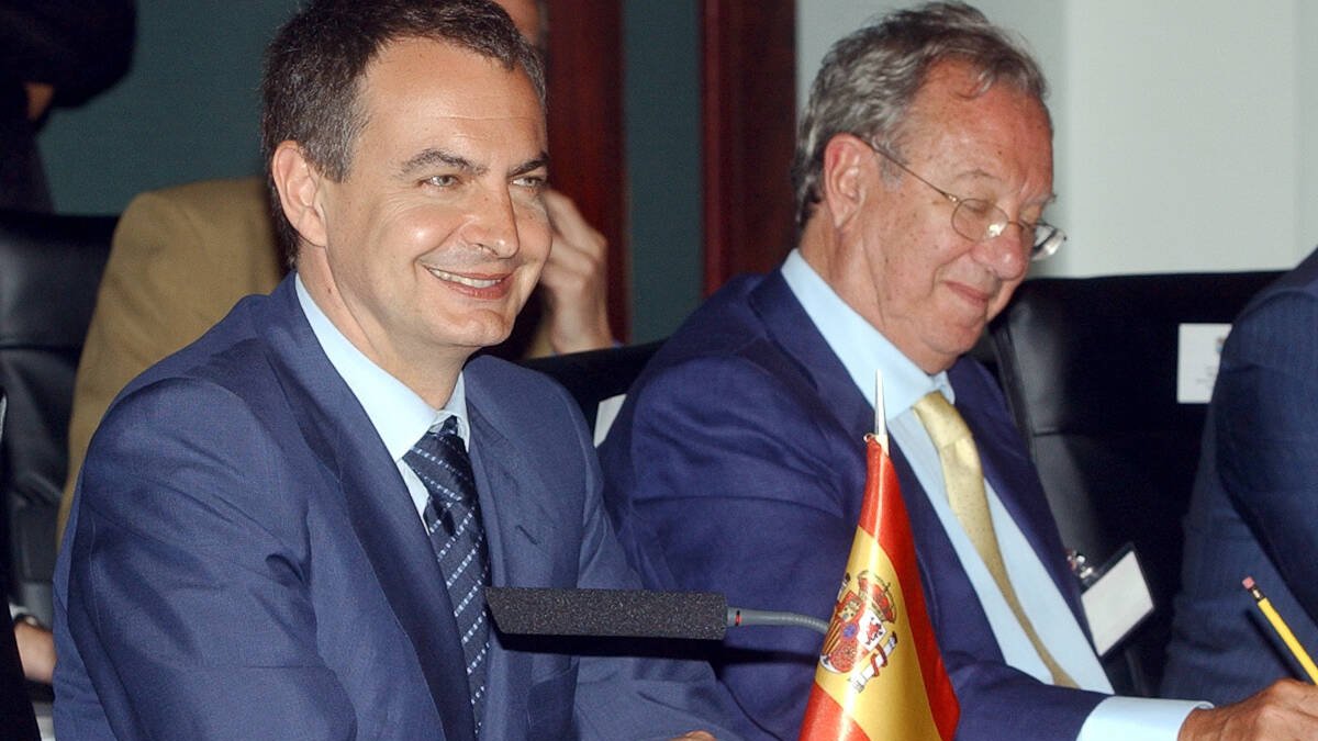 Zapatero y su embajador en Venezuela, Raúl Morodo.