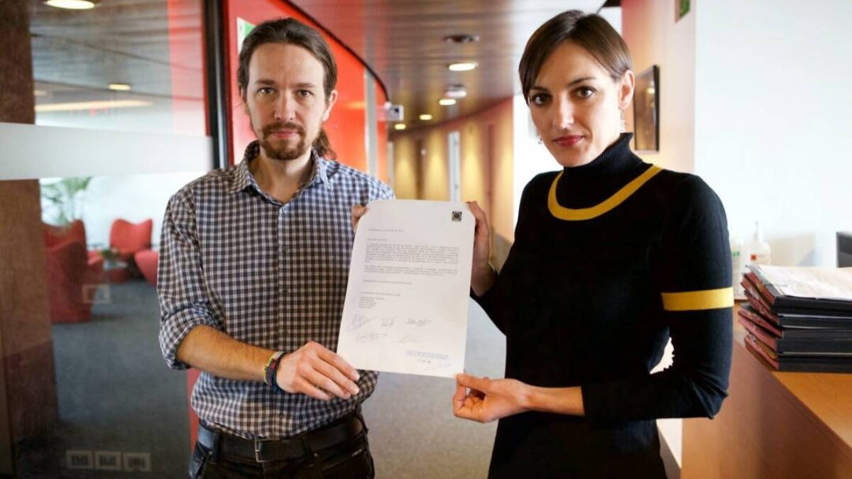 Pablo Iglesias y Lola Sánchez en el PE