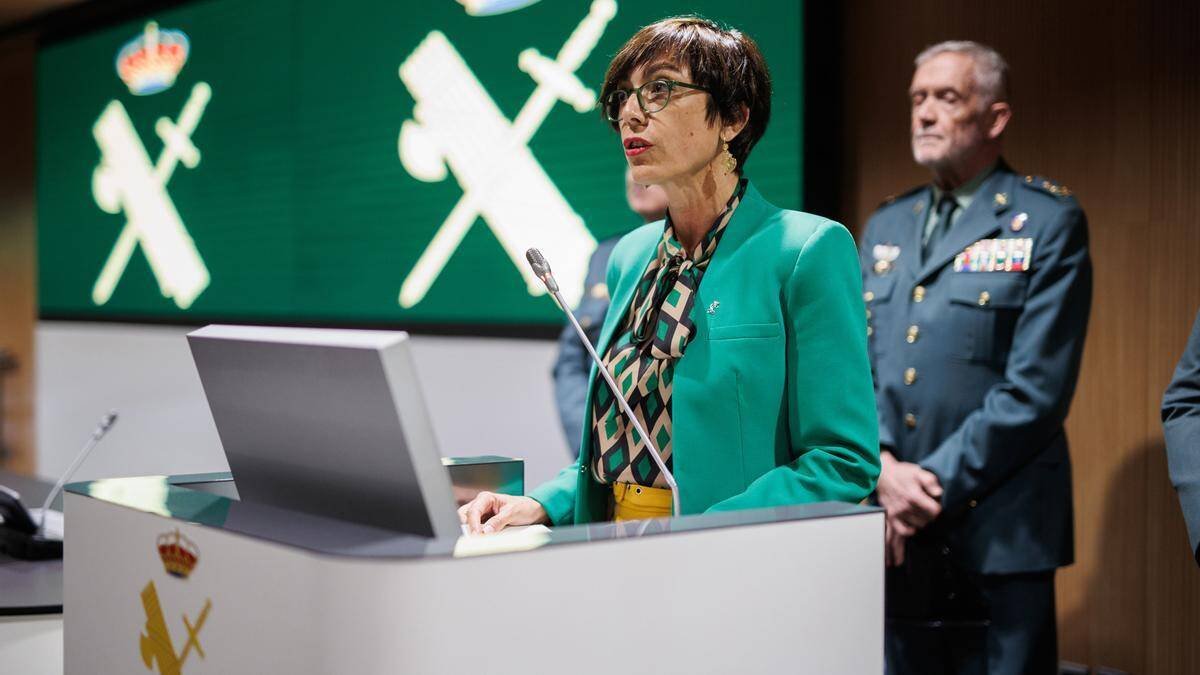 María Gámez, en su comparecencia para presentar su dimisión.