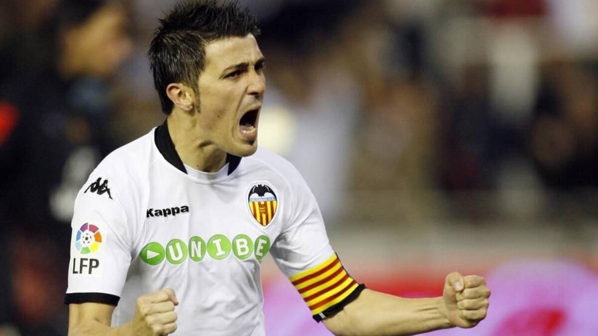 David Villa durante su etapa en el Valencia.