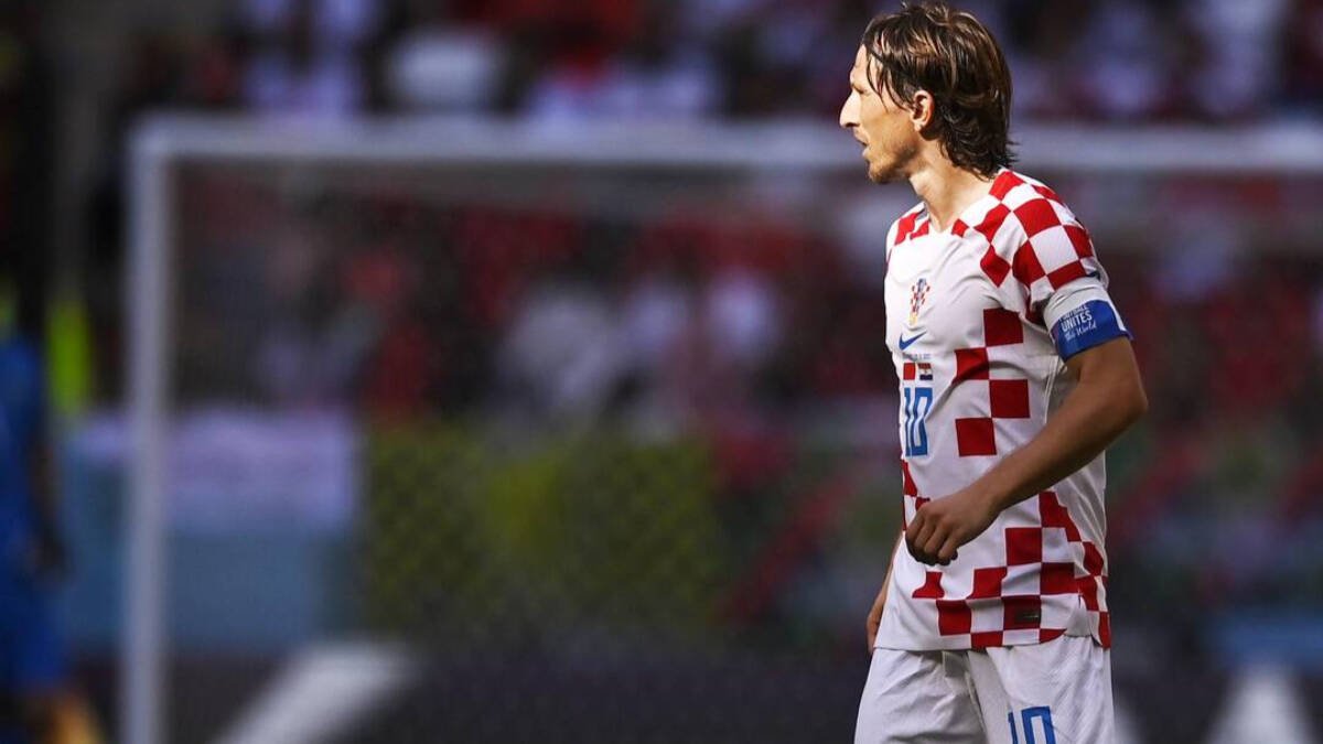 Luka Modric durante el Marruecos - Croacia.