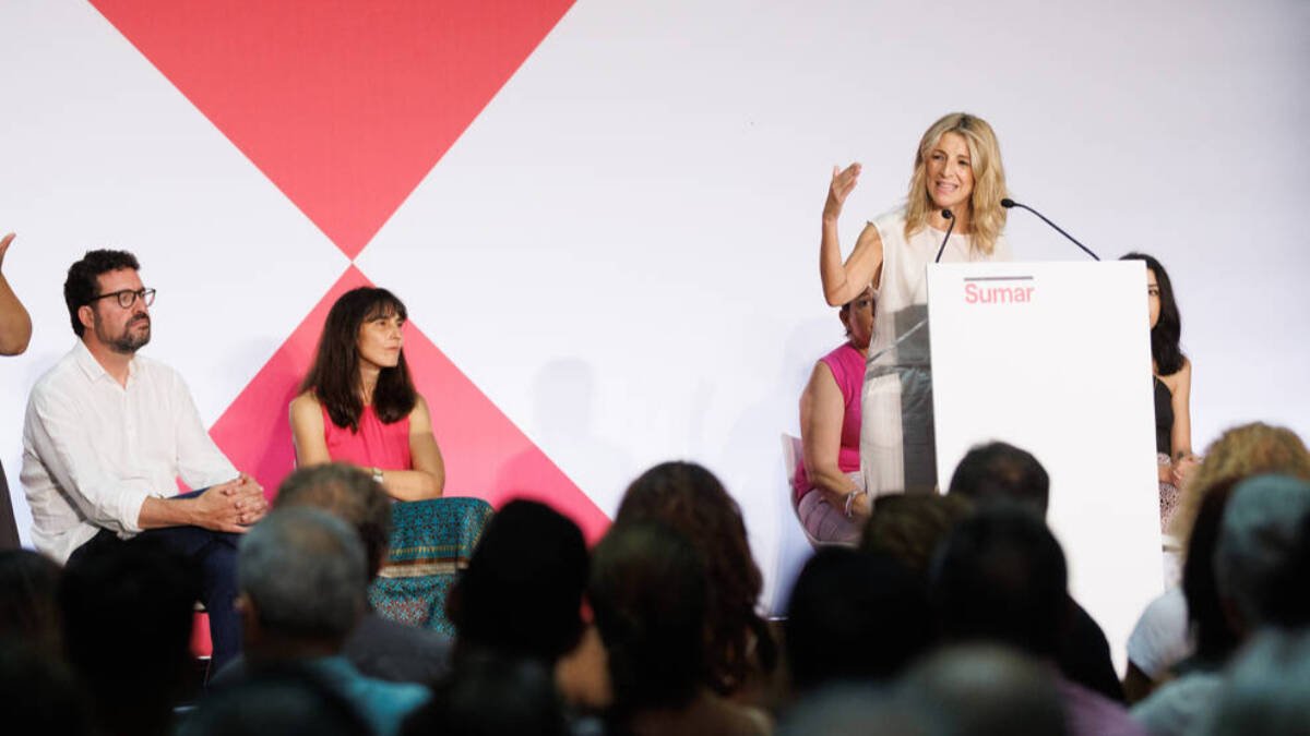 Yolanda Díaz en un acto de Sumar