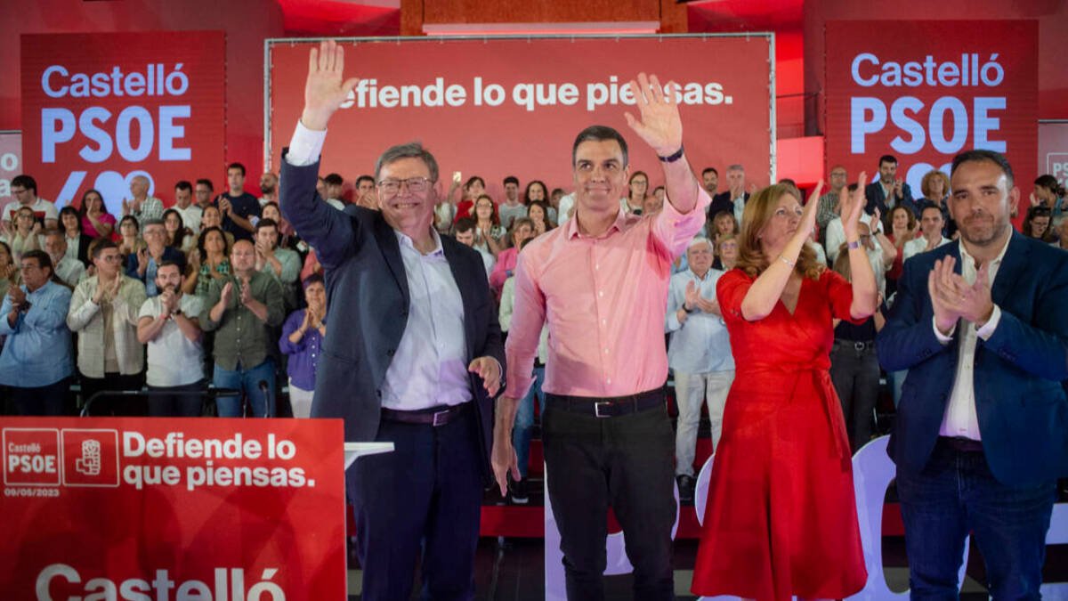 Ximo Puig y Pedro Sánchez en su mitin de Castellón