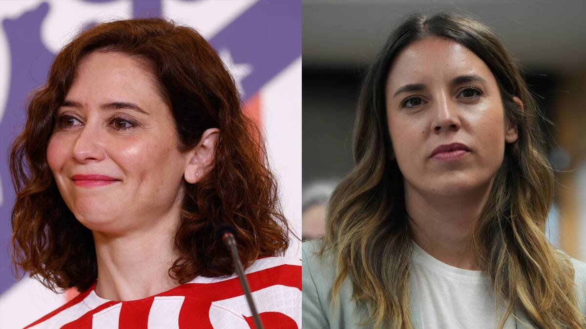 La presidenta de la Comunidad de Madrid, Isabel Díaz Ayuso, y la ministra de Igualdad, Irene Montero.