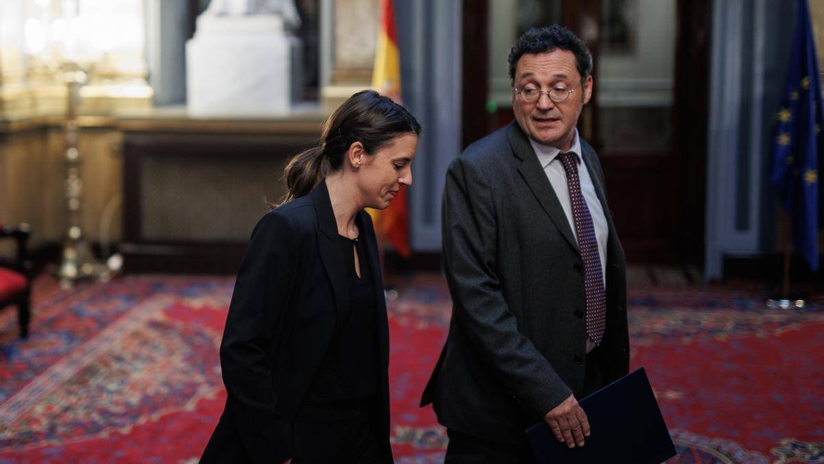 Irene Montero y el fiscal general del Estado, esta semana.