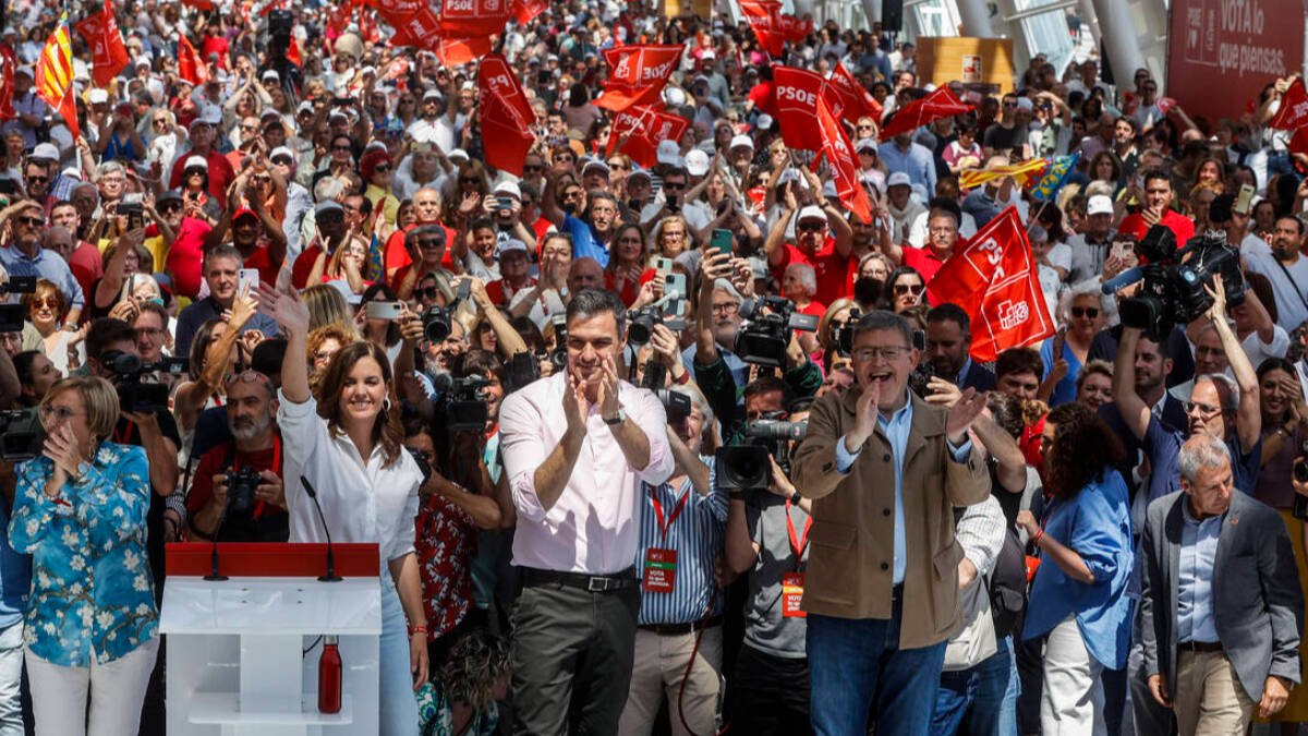 Sánchez en el mitin de Valencia.