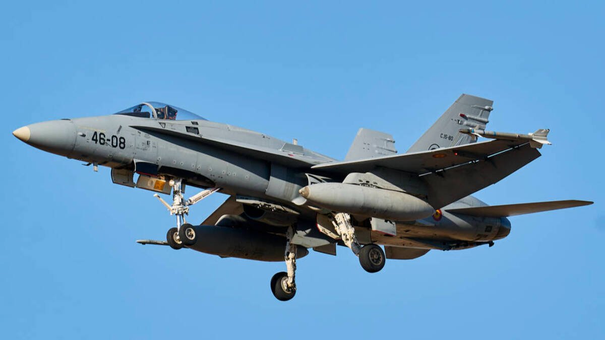 Avión F-18. Imagen de archivo.