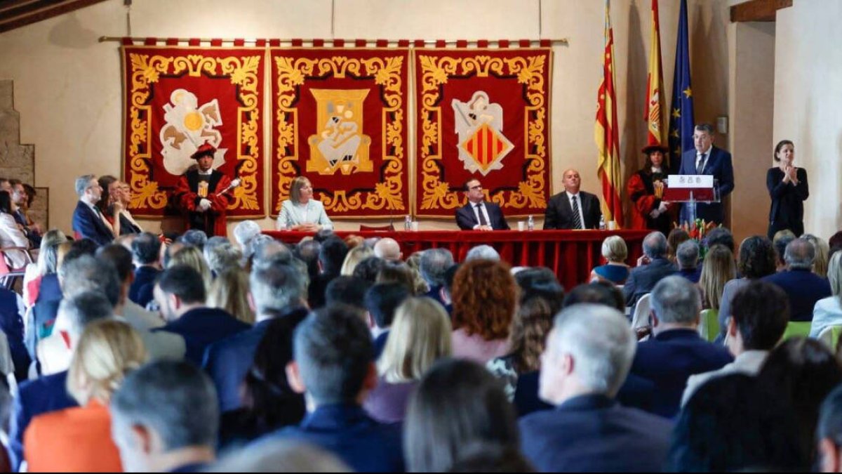 Acto del Día de Las Cortes Valencianas en el Palau de la Generalitat.