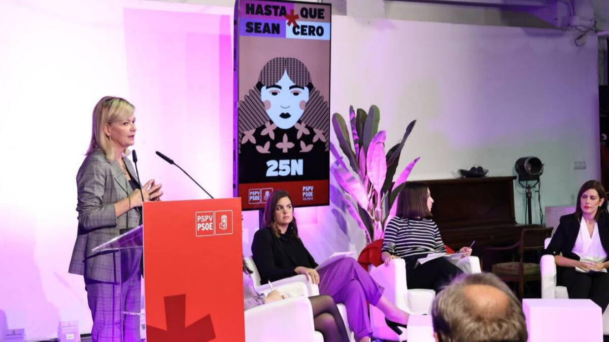 Gabriela Bravo en un acto del PSOE del 25N