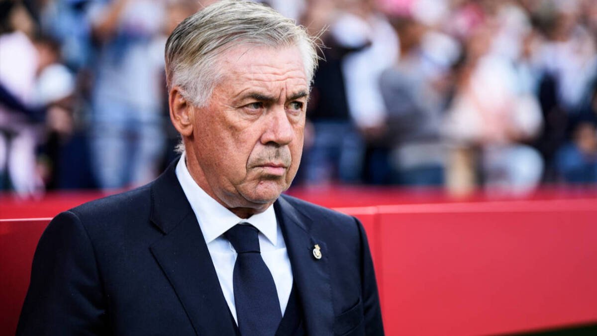 Carlo Ancelotti, durante un partido del Real Madrid.