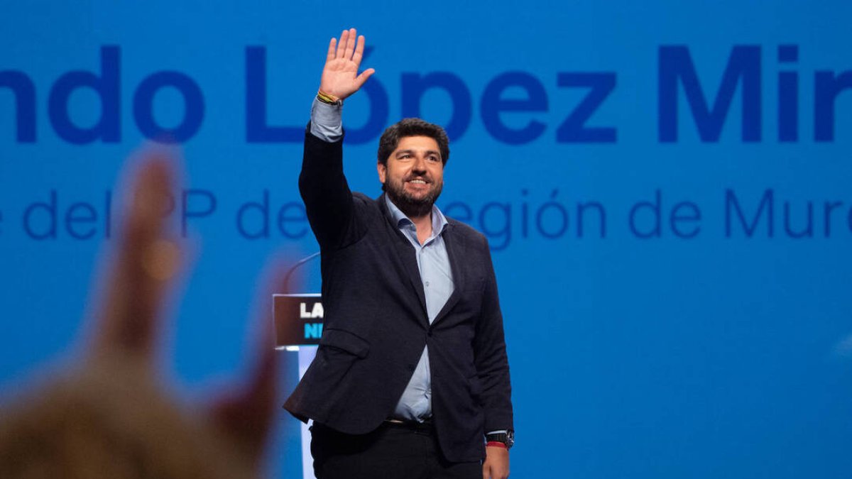Fernando López Miras, este fin de semana en un mitin.