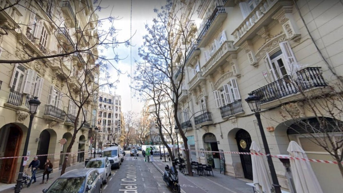 La calle de Valencia donde tuvo lugar el asesinato.