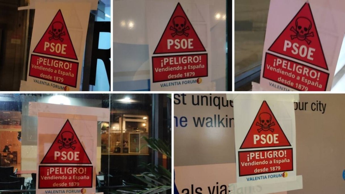 Carteles que han aparecido en Valencia