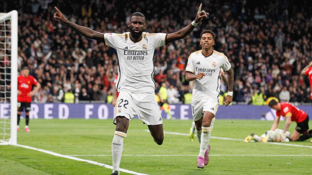 Rudiger celebra su gol ante el Mallorca
