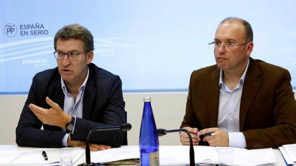 Alberto Núñez Feijóo y Miguel Tellado
