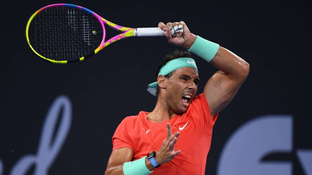 Rafa Nadal, durante su partido de hoy