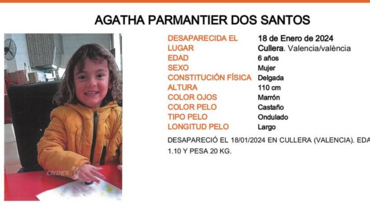 Buscan a la madre de la niña de seis años desaparecida en Cullera