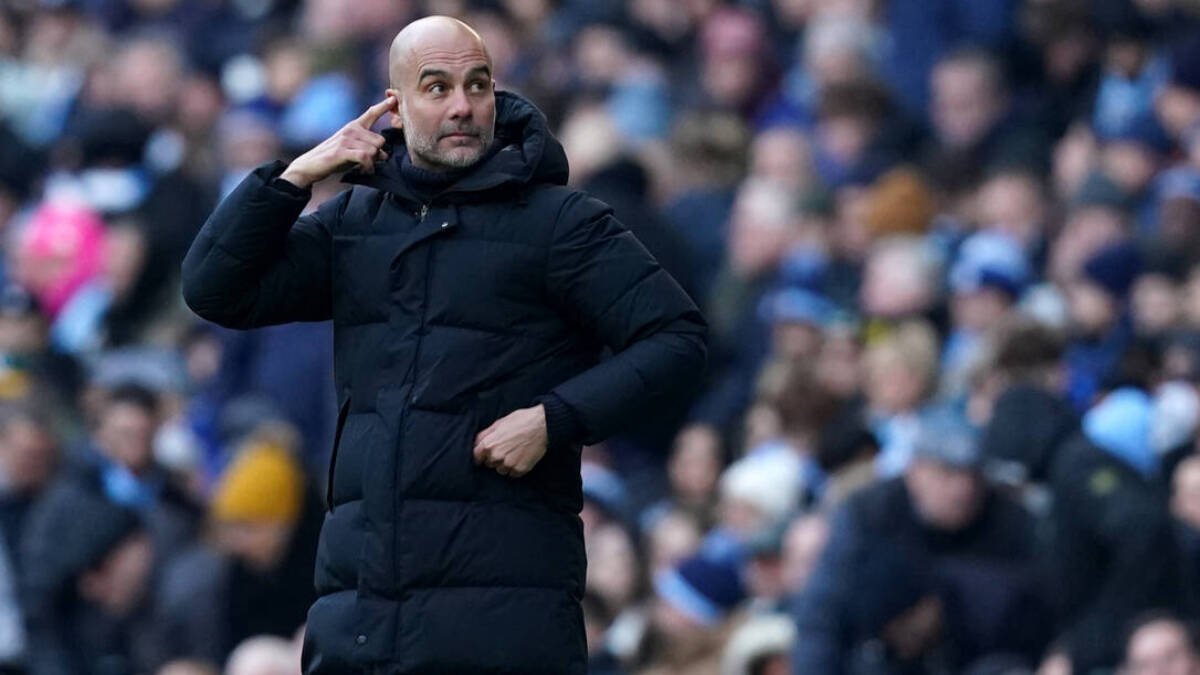 Pep Guardiola, durante un partido del Manchester City.