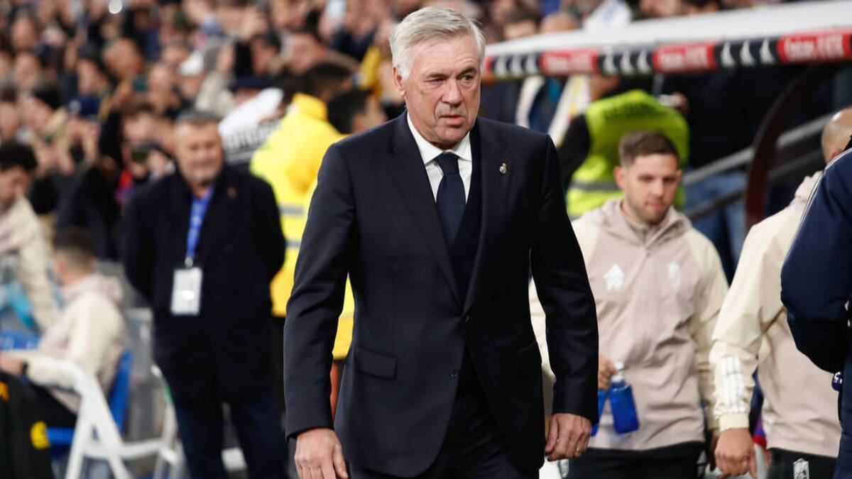 Carlo Ancelotti, durante un partido del Real Madrid.