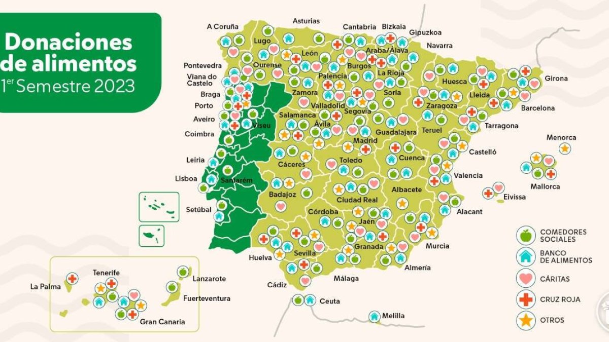 Mapa de donaciones de Mercadona en 2023