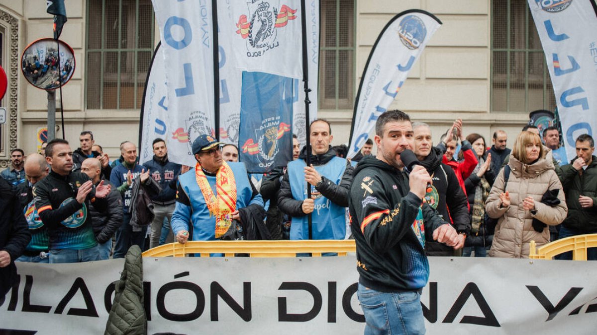 Policías este jueves concentrados contra Marlaska.