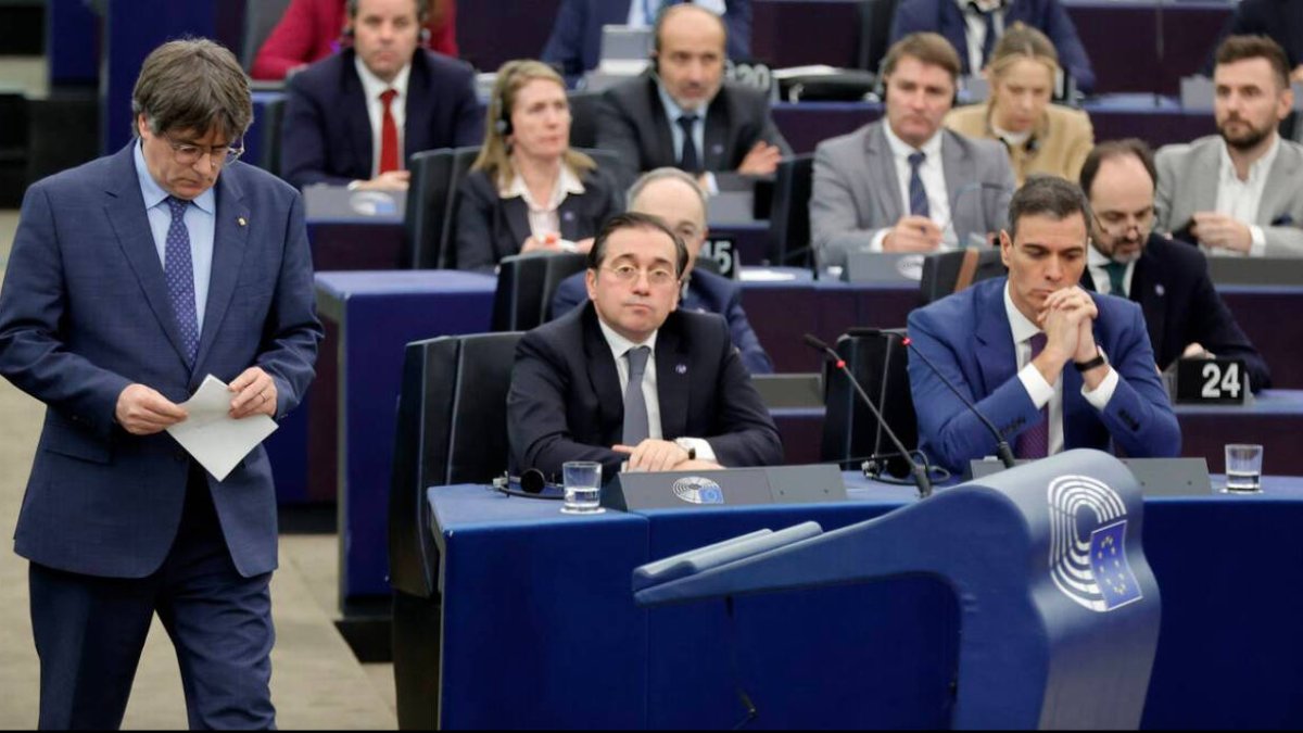 Puigdemont y Sánchez en el Parlamento Europeo