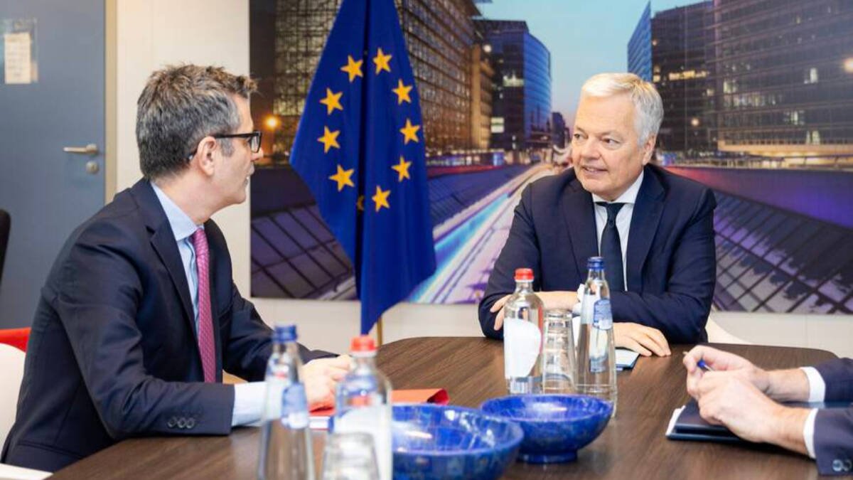 Félix Bolaños con Didier Reynders