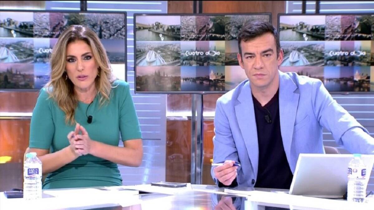 Verónica Dulanto y José Luis Vidal, en 'Cuatro al día'.