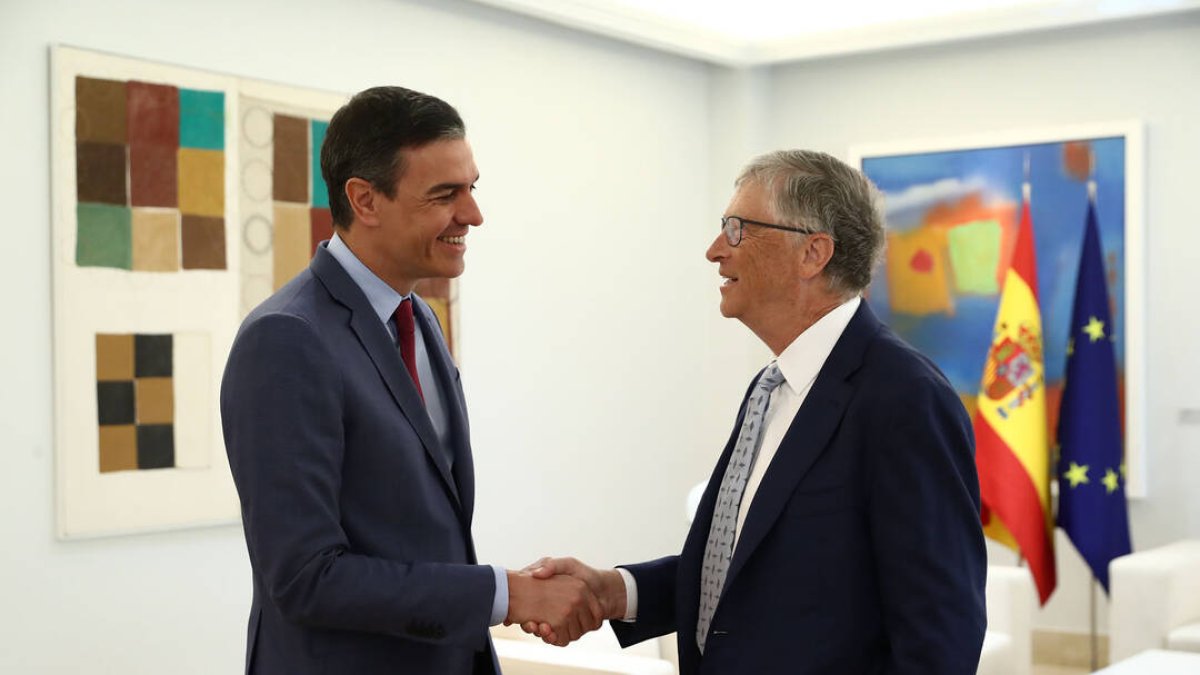 Pedro Sánchez y Bill Gates en la Moncloa