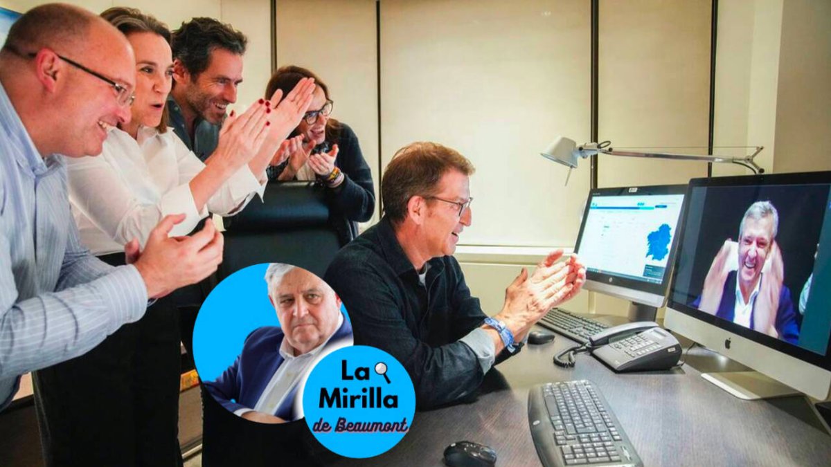 Rueda, incontestable vencedor del 18F, con Feijóo. Foto de Mudarra.