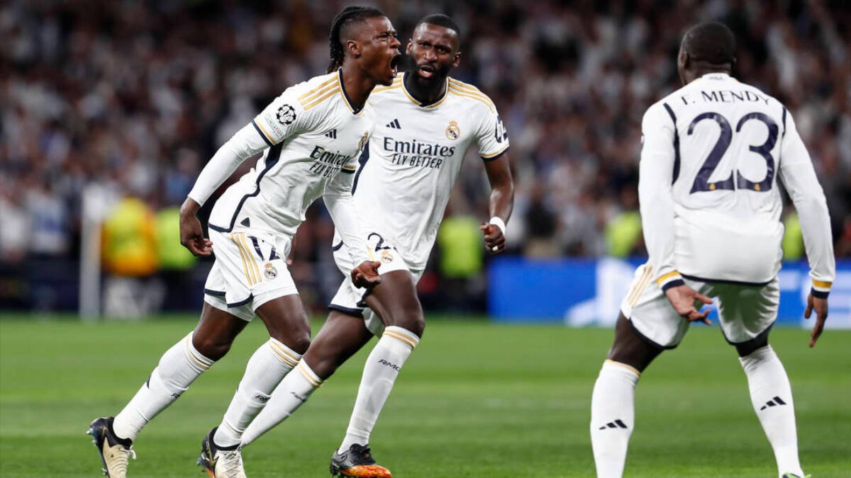Camavinga celebra su gol ante el City