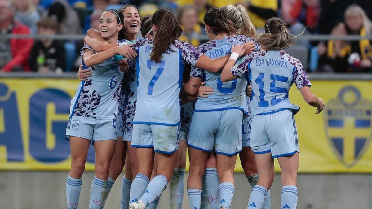 Las jugadoras de la Selección celebran un gol.