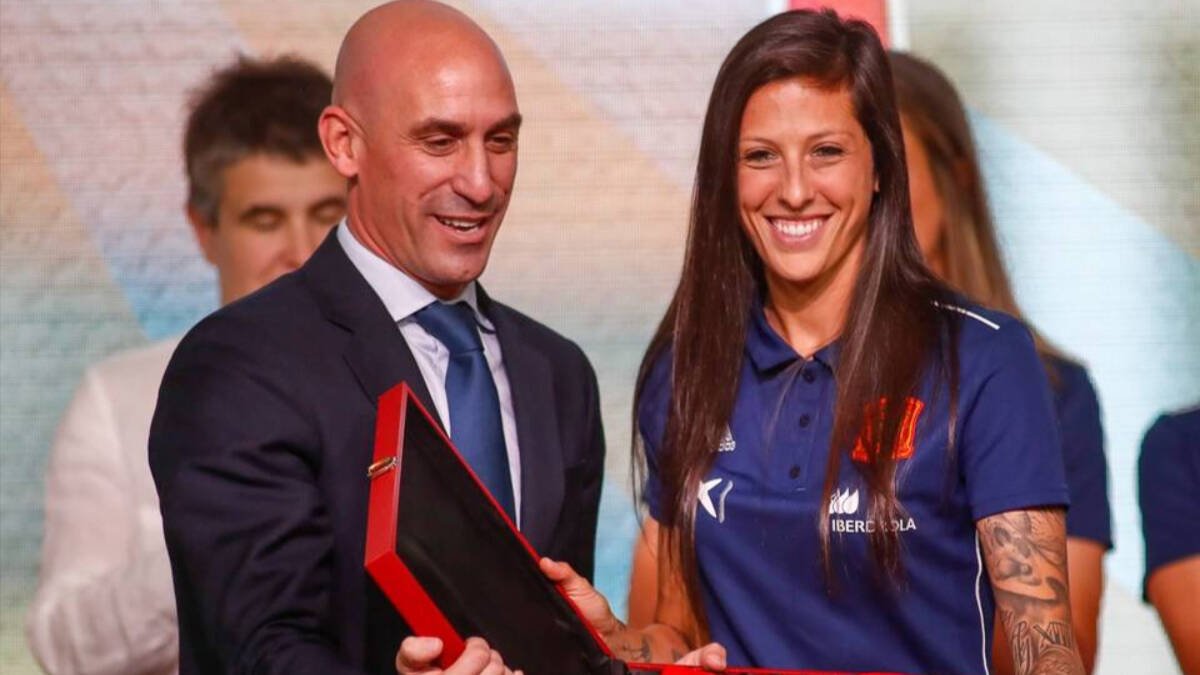 Rubiales, junto a Jennifer Hermoso