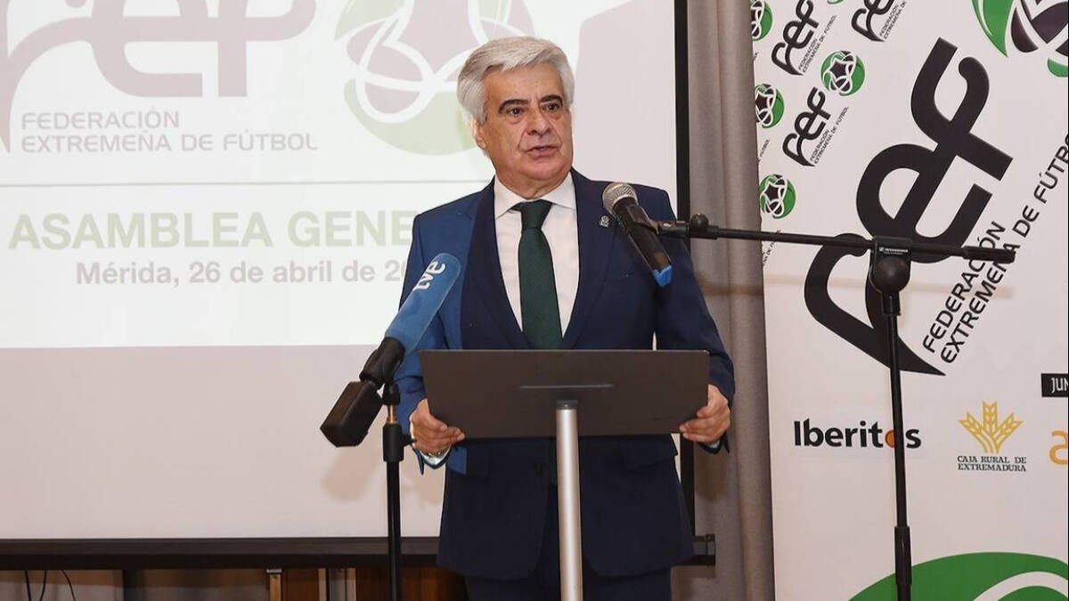 Pedro Rocha, presidente de la Federación extremeña de fútbol, en una imagen de archivo.
